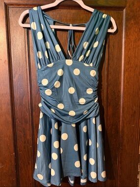 Free People Blue Polka Dot Mini Dress